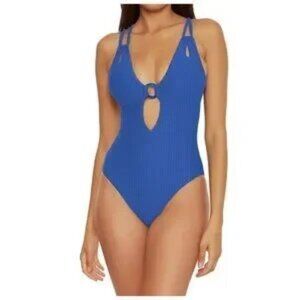NWT Becca Line N Sand Cutout One-Piece Swimsuit in Blue Jay at Nordstrom, Size M